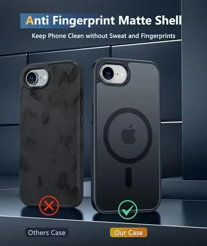 FNTCASE iPhone 16e Phone Case uchun: iPhone 16E 2025 Magnit Matt Harbiy Darajadagi Tushishdan Himoya Telefon Qopqog'i | Yupqa Sirpanishga Qarshi Bardoshli Zarba o'tkazmaydigan G'iloflar - 4