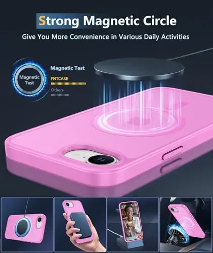 FNTCASE iPhone 16e Phone Case uchun: iPhone 16E 2025 Magnit Matt Harbiy Standartga Muofiq Tushishdan Himoya Qiluvchi Telefon G'ilofi | Yupqa Sirpanishga Qarshi Chidamli Zarba o'tkazmaydigan G'iloflar - 3