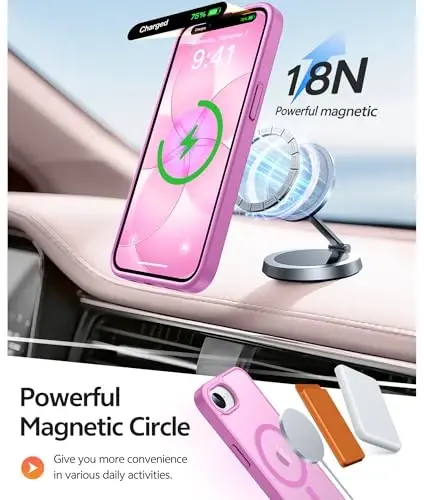FNTCASE iPhone 16e Phone Case uchun: iPhone 16E 2025 Magnit Matt Harbiy Standartga Muofiq Tushishdan Himoya Qiluvchi Telefon G'ilofi | Yupqa Sirpanishga Qarshi Chidamli Zarba o'tkazmaydigan G'iloflar - 3