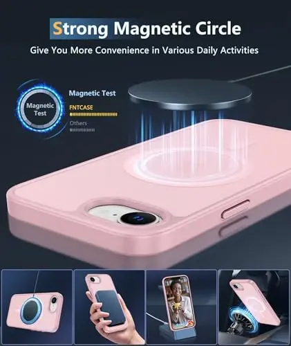 FNTCASE iPhone 16e uchun telefon g‘ilofi: iPhone 16E 2025 magnitli mat harbiy darajadagi tushishdan himoya telefon qopqog‘i | Yupqa sirpanishga qarshi bardoshli zarbga chidamli g‘iloflar - 3