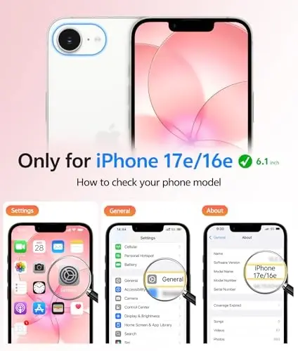FNTCASE iPhone 16e uchun telefon g‘ilofi: iPhone 16E 2025 magnitli mat harbiy darajadagi tushishdan himoya telefon qopqog‘i | Yupqa sirpanishga qarshi bardoshli zarbga chidamli g‘iloflar - 2