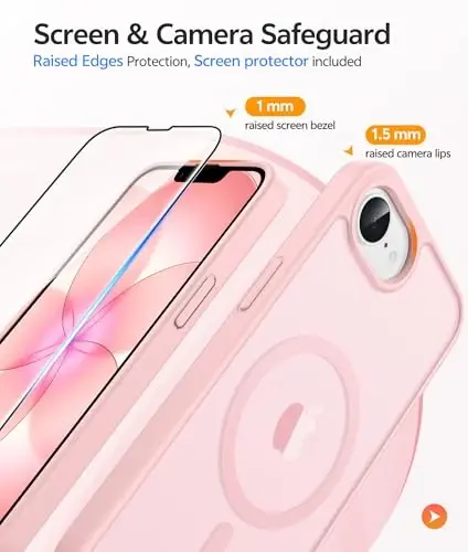 FNTCASE iPhone 16e uchun telefon g‘ilofi: iPhone 16E 2025 magnitli mat harbiy darajadagi tushishdan himoya telefon qopqog‘i | Yupqa sirpanishga qarshi bardoshli zarbga chidamli g‘iloflar - 4