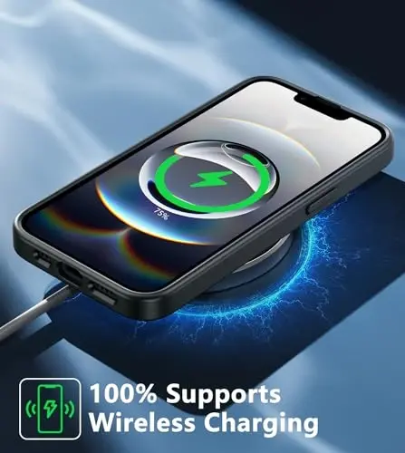 FNTCASE iPhone 16e uchun telefon g‘ilofi: Sarǵayishga qarshi zarbga chidamli g‘ilof | Harbiy darajadagi himoya, tirnalishga chidamli g‘iloflar | Mustahkam ingichka shaffof mobil telefon qopqog‘i (D-Black) - 5