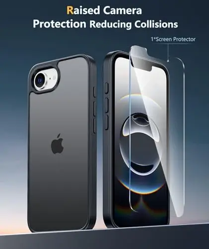 FNTCASE iPhone 16e uchun telefon qutisi: iPhone 16E 2025 Mat harbiy darajadagi tushishdan himoya qiluvchi telefon qopqog'i | Yupqa sirpanishga qarshi bardoshli zarbga chidamli qutilar - 3