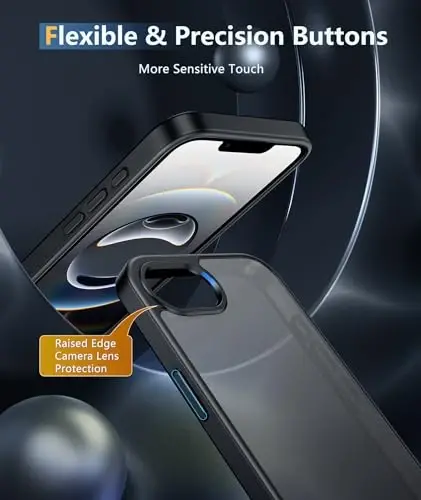 FNTCASE iPhone 16e uchun telefon qutisi: iPhone 16E 2025 Mat harbiy darajadagi tushishdan himoya qiluvchi telefon qopqog'i | Yupqa sirpanishga qarshi bardoshli zarbga chidamli qutilar - 5
