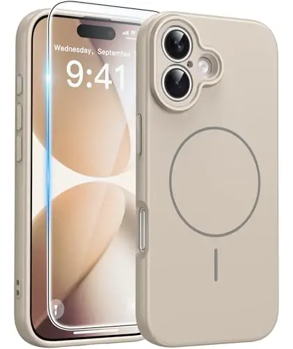 FNTCASE for iPhone 17 Case, Compatible with Magsafe, Glass Screen Protector | Full Camera Protection, Integrated Silicone Cases, 14FT Military Grade Drop Proof, Shockproof Protective Phone Cover 