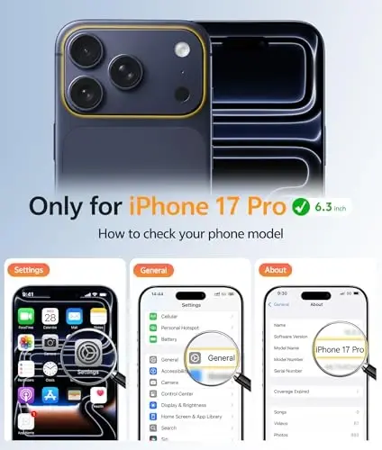 FNTCASE for iPhone 17 Pro Case, Fit for Magsafe, Screen Protector | Full Camera Protection, Translucent Matte, 14FT Military Grade Drop Proof, Shockproof Protective Phone Cover, Black Circle - 2