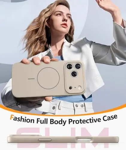 FNTCASE for iPhone 17 Pro Case, Fit for Magsafe, Screen Protector | Full Camera Protection, Integrated Silicone, 14FT Military Grade Drop Proof, Shockproof Protective Phone Cover, Full White 