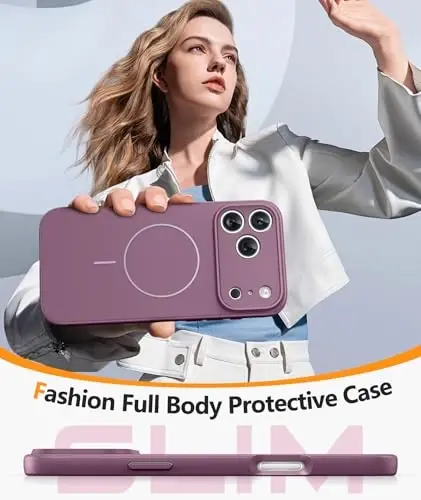FNTCASE for iPhone 17 Pro Case, Fit for Magsafe, Screen Protector | Full Camera Protection, Integrated Silicone, 14FT Military Grade Drop Proof, Shockproof Protective Phone Cover, Full Purple 