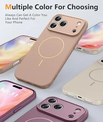 FNTCASE for iPhone 17 Pro Max Case, Fit for Magsafe, Screen Protector | Full Camera Protection, Integrated Silicone, 14FT Military Grade Drop Proof, Shockproof Protective Phone Cover, Full Gold - 5