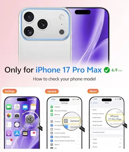 FNTCASE iPhone 17 Pro-Max uchun g'ilof: Magnitli muzli yarim shaffof mat harbiy standart zarbga chidamli ingichka qopqoq | To'liq qoplangan kamera himoyasi | Ingichka tushishga chidamli bardoshli himoya g'iloflari - 1