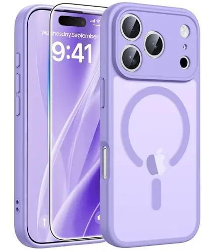 FNTCASE iPhone 17 Pro-Max uchun g'ilof: Magnitli muzli yarim shaffof mat harbiy standart zarbga chidamli ingichka qopqoq | To'liq qoplangan kamera himoyasi | Ingichka tushishga chidamli bardoshli himoya g'iloflari - FNTCASE (1)