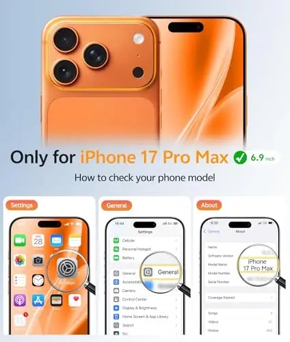 FNTCASE iPhone 17 Pro-Max uchun g'ilof: Magnitli muzli yarim shaffof matli harbiy standart zarbga chidamli ingichka qopqoq | To'liq qoplangan kamera himoyasi | Yupqa tushishga chidamli bardoshli himoya g'iloflar - 2