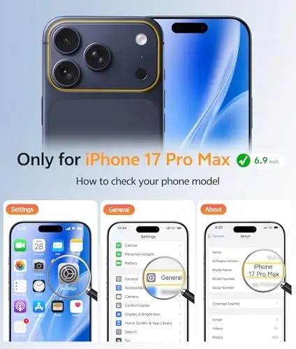 FNTCASE iPhone 17 Pro-Max uchun g'ilof: Magnitli muzli yarim shaffof matli harbiy standartga javob beruvchi zarbga chidamli ingichka qopqoq | To'liq qoplangan kamera himoyasi | Ingichka tushishga chidamli bardoshli himoya g'iloflari - 2