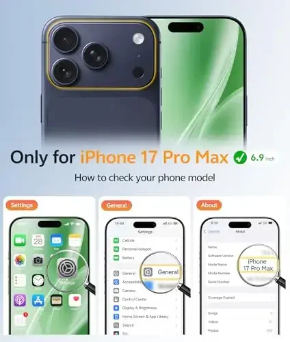 FNTCASE iPhone 17 Pro Max uchun g'ilof: [Magsafe bilan mos] Yarim shaffof matli g'iloflar [To'liq kamera himoyasi] [Ekran himoyachisi] Harbiy darajadagi zarbga chidamli himoya telefon qopqog'i - Yashil - 2