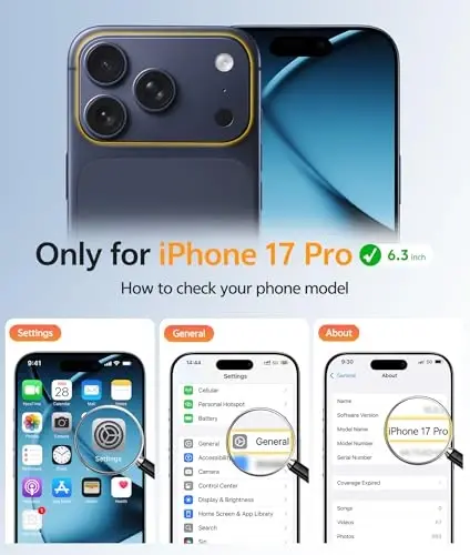 FNTCASE iPhone 17 Pro uchun g‘ilof: Magnitli muzlatilgan yarim shaffof mat harbiy darajadagi zarbaga chidamli ingichka qopqoq | To‘liq qoplangan kamera himoyasi | Ingichka tushishga chidamli bardoshli himoya g‘iloflari - 2
