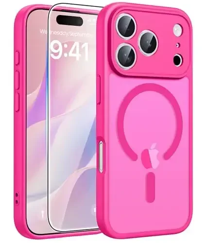 FNTCASE iPhone 17 Pro uchun g‘ilof: Magnitli muzlatilgan yarim shaffof mat harbiy standart zarbga chidamli ingichka qopqoq | To‘liq qoplangan kamera himoyasi | Ingichka tushishga chidamli bardoshli himoya g‘iloflari - 2