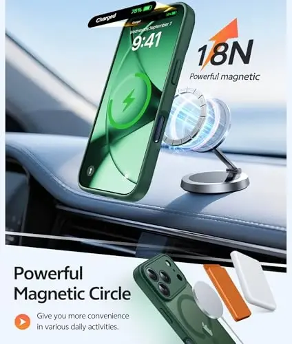 FNTCASE iPhone 17 Pro uchun g‘ilof: Magnitli muzli yarim shaffof mat harbiy darajadagi zarbaga chidamli ingichka qopqoq | To‘liq qoplangan kamera himoyasi | Ingichka tushishga chidamli bardoshli himoya g‘iloflari - 3