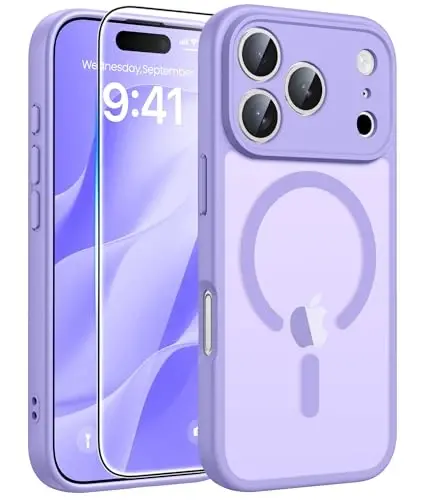 FNTCASE iPhone 17 Pro uchun g'ilof: Magnitli muzli yarim shaffof mat harbiy darajadagi zarbga chidamli ingichka qopqoq | To'liq qoplangan kamera himoyasi | Ingichka tushishga chidamli bardoshli himoya g'iloflar - 1