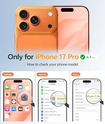 FNTCASE iPhone 17 Pro uchun g'ilof: Magnitli muzli yarim shaffof mat harbiy darajadagi zarbga chidamli ingichka qopqoq | To'liq qoplangan kamera himoyasi | Ingichka tushishga chidamli bardoshli himoya g'iloflari - 2