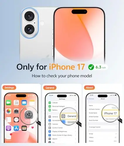 FNTCASE iPhone 17 uchun telefon g'ilofi: Magnitli yarim shaffof mat [Kamera to'liq himoyalangan] [Ekran himoyachisi] Harbiy darajadagi zarbga chidamli ingichka g'ilof zarbadan himoya qiluvchi g'iloflar - Apelsin - 1