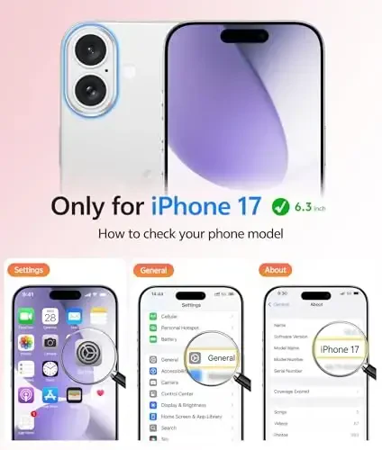 FNTCASE iPhone 17 uchun telefon g‘ilofi: Magnitli yarim shaffof mat [To‘liq qoplangan kamera himoyasi] [Ekran himoyachisi] Harbiy darajadagi zarbaga chidamli ingichka qopqoq tushishdan himoya qiluvchi himoya g‘iloflari - Ochiq binafsha - FNTCASE (1)