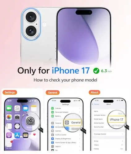 FNTCASE iPhone 17 uchun telefon g‘ilofi: Magnitli yarim shaffof mat [To‘liq qoplangan kamera himoyasi] [Ekran himoyachisi] Harbiy darajadagi zarbaga chidamli ingichka qopqoq tushishdan himoya qiluvchi himoya g‘iloflari - Ochiq binafsha - 2