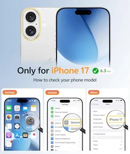 FNTCASE iPhone 17 uchun telefon g‘ilofi: Magnitli yarim shaffof mat [To‘liq qoplangan kamera himoyasi] [Ekran himoyachisi] Harbiy darajadagi zarbaga chidamli ingichka qopqoq zarbadan himoya qiluvchi g‘iloflar - Ochiq ko‘k - 2