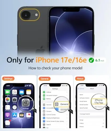 FNTCASE for iPhone 17e Case: iPhone 16e Phone Case [Compatible with Magsafe] Translucent Matte Cases with [Screen Protector] Military Grade Shockproof Protective Phone Cover - Blue - 2