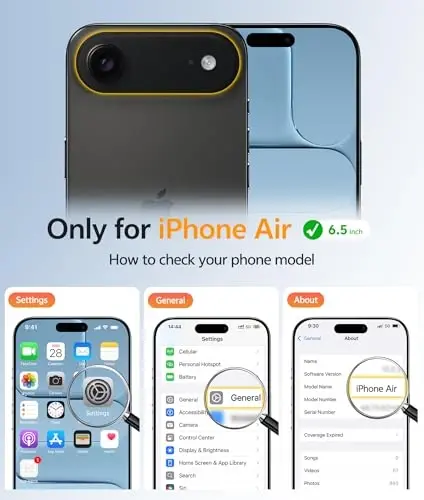 FNTCASE iPhone Air Case uchun: Magnitli yarim shaffof mat [To'liq qamrovli kamera himoyasi] [Ekran himoyachisi] Harbiy zarbaga chidamli nozik qopqoq zarbga chidamli himoya 17 Air 2025 telefon g'iloflari - Moviy - FNTCASE (1)