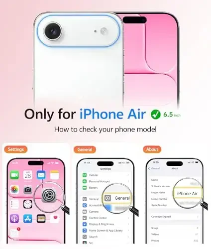 FNTCASE iPhone Air Case uchun: Magnitli yarim shaffof mat [To'liq qamrovli kamera himoyasi] [Ekran himoyachisi] Harbiy zarbga chidamli ingichka qopqoq tushishga chidamli himoya 17 Air 2025 telefon g'iloflari - Pushti - 2