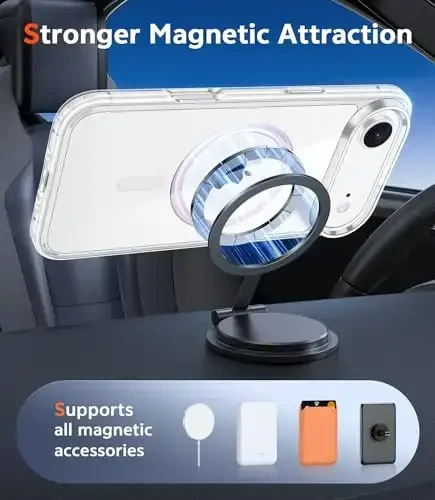 FNTCASE iPhone Air Case uchun: Tiniq Sariqlikka qarshi Magnit Harbiy Standartga mos Tushishdan Himoya Mobil Telefon Qopqog'i - Qo'pol Zarba o'tkazmaydigan Himoya Bumper Shaffof Telefon qutisi (D-Pushti) - 4