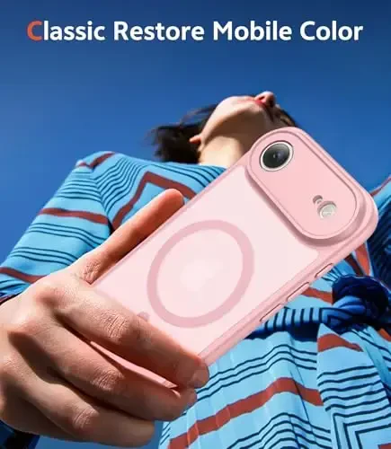 FNTCASE iPhone Air uchun mat qopqoq: magnitli telefon qopqoqlari ekran himoyachisi bilan, zarbga chidamli, Magsafe bilan mos, ingichka, sarg'ayishga qarshi, mustahkam zarbga chidamli himoya yarim shaffof g'ilof (C-pushti) - 7