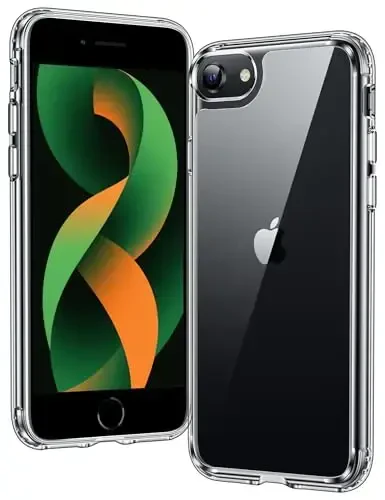 FNTCASE iPhone SE 3-avlod (2022) uchun g'ilof: iPhone SE 2-avlod (2020) uchun g'ilof Magsafe bilan mos keladigan tiniq telefon g'iloflari Yaxshilikka qarshi ingichka harbiy darajadagi tushishga chidamli himoya shaffof mobil qopqoq (B-tiniq) - 1