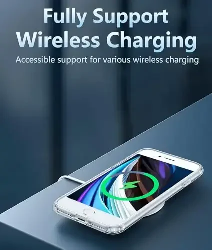 FNTCASE iPhone SE 3-avlod (2022) uchun g'ilof: iPhone SE 2-avlod (2020) uchun g'ilof Magsafe bilan mos keladigan tiniq telefon g'iloflari Yaxshilikka qarshi ingichka harbiy darajadagi tushishga chidamli himoya shaffof mobil qopqoq (B-tiniq) - 3