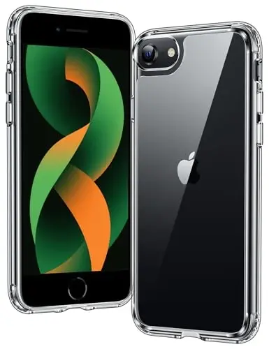 FNTCASE iPhone SE 3-avlod (2022) uchun g'ilof: iPhone SE 2-avlod (2020) uchun g'ilof Magsafe bilan mos keladigan tiniq telefon g'iloflari Yaxshilikka qarshi ingichka harbiy darajadagi tushishga chidamli himoya shaffof mobil qopqoq (B-tiniq) 