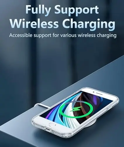 FNTCASE iPhone SE 3-avlod (2022) uchun g'ilof: iPhone SE 2-avlod (2020) uchun g'ilof Magsafe bilan mos keladigan tiniq telefon g'iloflari Yaxshilikka qarshi ingichka harbiy darajadagi tushishga chidamli himoya shaffof mobil qopqoq (B-tiniq) - 3