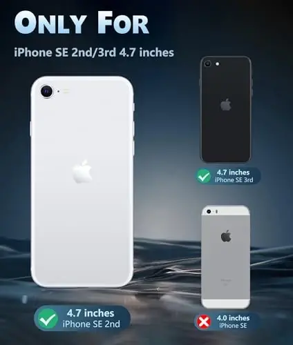 FNTCASE for iPhone SE 3rd(2022) Case: iPhone SE 2nd(2020) Case Clear Phone Cases Slim Anti Yellowing Military Grade Drop Rugged Protective Transparent Cell Cover (B-Clear) - 2