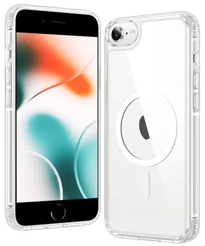 FNTCASE iPhone SE 3rd(2022) uchun g'ilof: iPhone SE 2nd(2020) g'ilofi Magnit harbiy darajadagi tushishdan himoya Sariqlikka qarshi mobil telefon qopqog'i - zarbga chidamli shaffof g'iloflar - 4,7 dyuym (A-Shaffof) - FNTCASE