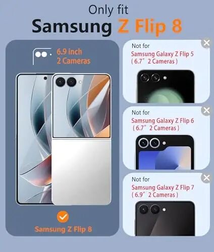 FNTCASE for Samsung-Galaxy Z Flip 8 Matte Case with Hinge Protection | Compatible with Magsafe, Screen Protector, Military Grade Drop Shockproof Protective, Magnetic Translucent Phone Case - 2