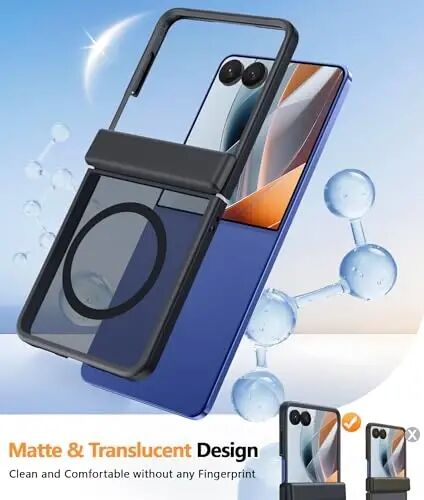 FNTCASE for Samsung-Galaxy Z Flip 8 Matte Case with Hinge Protection | Compatible with Magsafe, Screen Protector, Military Grade Drop Shockproof Protective, Magnetic Translucent Phone Case - 4