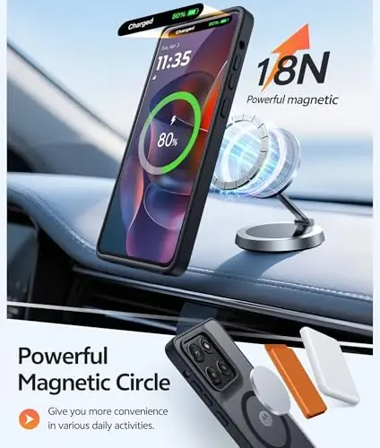 FNTCASE Moto G Stylus 5G 2026 G‘ilofi uchun: Motorola G Stylus 2025 G‘ilofi [Magsafe bilan mos keladi] [Ekran himoyachisi] bilan yarim shaffof mat qoplamali Harbiy darajadagi zarbaga chidamli himoya telefon qopqog‘i - 3