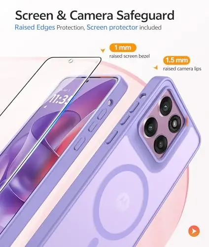 FNTCASE Moto G Stylus 5G 2026 G‘ilofi uchun: Motorola G Stylus 2025 G‘ilofi [Magsafe bilan mos keladi] [Ekran himoyachisi] bilan yarim shaffof matli g‘iloflar Harbiy darajadagi zarbaga chidamli himoya telefon qopqog‘i - 4