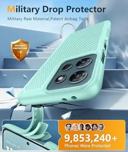 FNTCASE Motorola Moto G-5G-2025 uchun g'ilof: Moto G Power 2025 g'ilofi Ikki qatlamli himoya kuchli telefon qopqog'i zarbaga chidamli, sirpanmaydigan teksturali - Moto G 2025 uchun harbiy himoya - 4