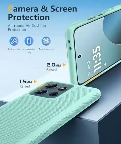 FNTCASE Motorola Moto G-5G-2025 uchun g'ilof: Moto G Power 2025 g'ilofi Ikki qatlamli himoya kuchli telefon qopqog'i zarbaga chidamli, sirpanmaydigan teksturali - Moto G 2025 uchun harbiy himoya - 6