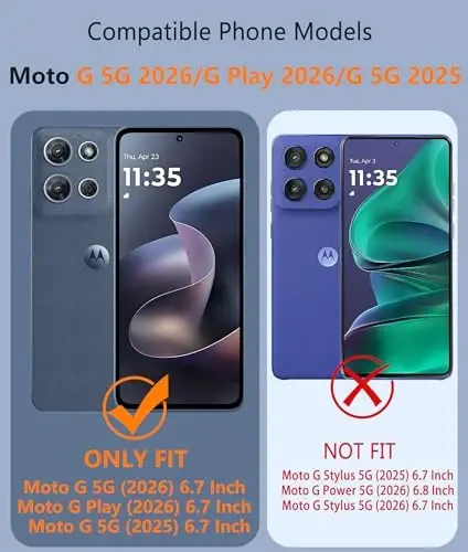 FNTCASE Motorola Moto G-5G-2025 uchun g'ilof: Moto G Power 2025 g'ilofi Ikki qatlamli himoya kuchli telefon qopqog'i zarbaga chidamli, sirpanmaydigan teksturali - Moto G 2025 uchun harbiy himoya - 2