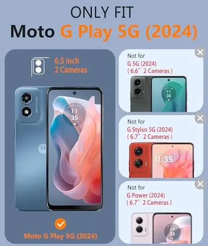 FNTCASE Motorola Moto G-Play-2024 Kılıf: Manyetik Askeri Sınıf Düşme Koruması Sararmaya Karşı Dayanıklı Cep Telefonu Kapağı - Sağlam Darbeye Dayanıklı Koruyucu Tampon Şeffaf Kılıflar (Şeffaf) - FNTCASE (1)