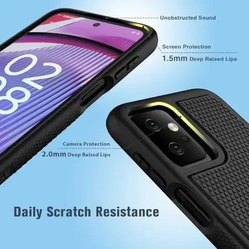 FNTCASE Motorola Moto G-Power-5G 2023 uchun G'ilof: Moto G 5G 2023 G'ilof Ikki Qavatli Zarba o'tkazmaydigan Himoya Tuzilgan Dizayn Mobil Telefon Qopqog'i Og'ir Rugged Tough Back Hardshell Hybrid Yengil Asosiy G'ilof - 4