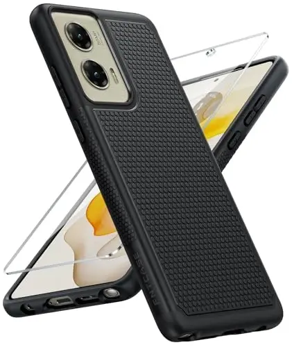 FNTCASE Motorola Moto G Stylus 5G 2024 uchun g'ilof: Ikki qatlamli himoya, og'ir yuk ko'taruvchi telefon qopqog'i, zarbaga chidamli, sirpanmaydigan teksturali orqa - Harbiy himoya bamperi - 2024, 6.7 dyuym 