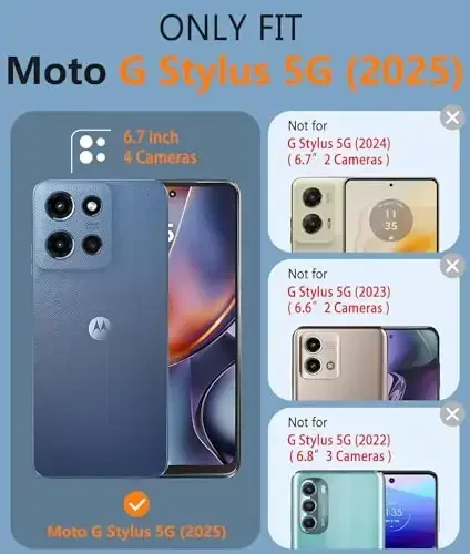 FNTCASE Motorola Moto G Stylus-5G-2025 uchun g'ilof: Ikki qatlamli himoya, og'ir yuk ko'taruvchi telefon qopqog'i, zarbaga chidamli, sirpanmaydigan teksturali orqa - Harbiy himoya bamperi, 6,7 dyuym (ko'k) - FNTCASE (1)